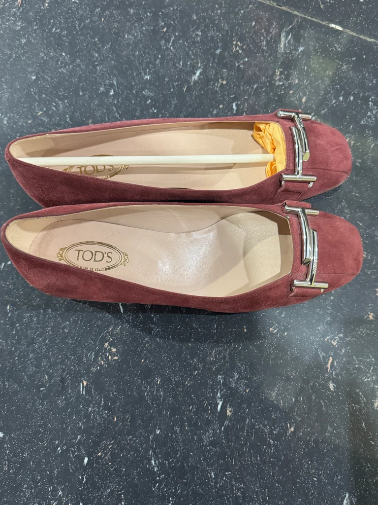 👠 Ballerines Tod’s en cuir bordeaux – élégance intemporelle ✨ – photo 7